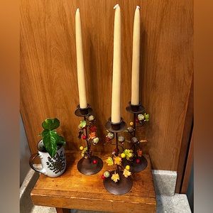 Russ candle holders fall themed. Candles not included